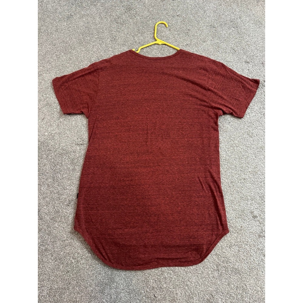 EPTM Mens Short Sleeve T-Shirt XXL Burgundy Red Curved Hem Made in USA